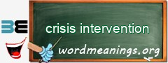 WordMeaning blackboard for crisis intervention